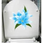 ZTTZDY 19,5*21,9 см синяя ручная роспись цветок WC, сиденье для унитаза наклейки креативная Спальня наклейка на стену T2-0161