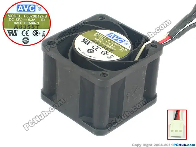AVC F3828B12HB Сервер охлаждающий вентилятор DC 12V 0.3A 38x38x28 мм 3 провода|fan dc|square fanfan dc 12v |