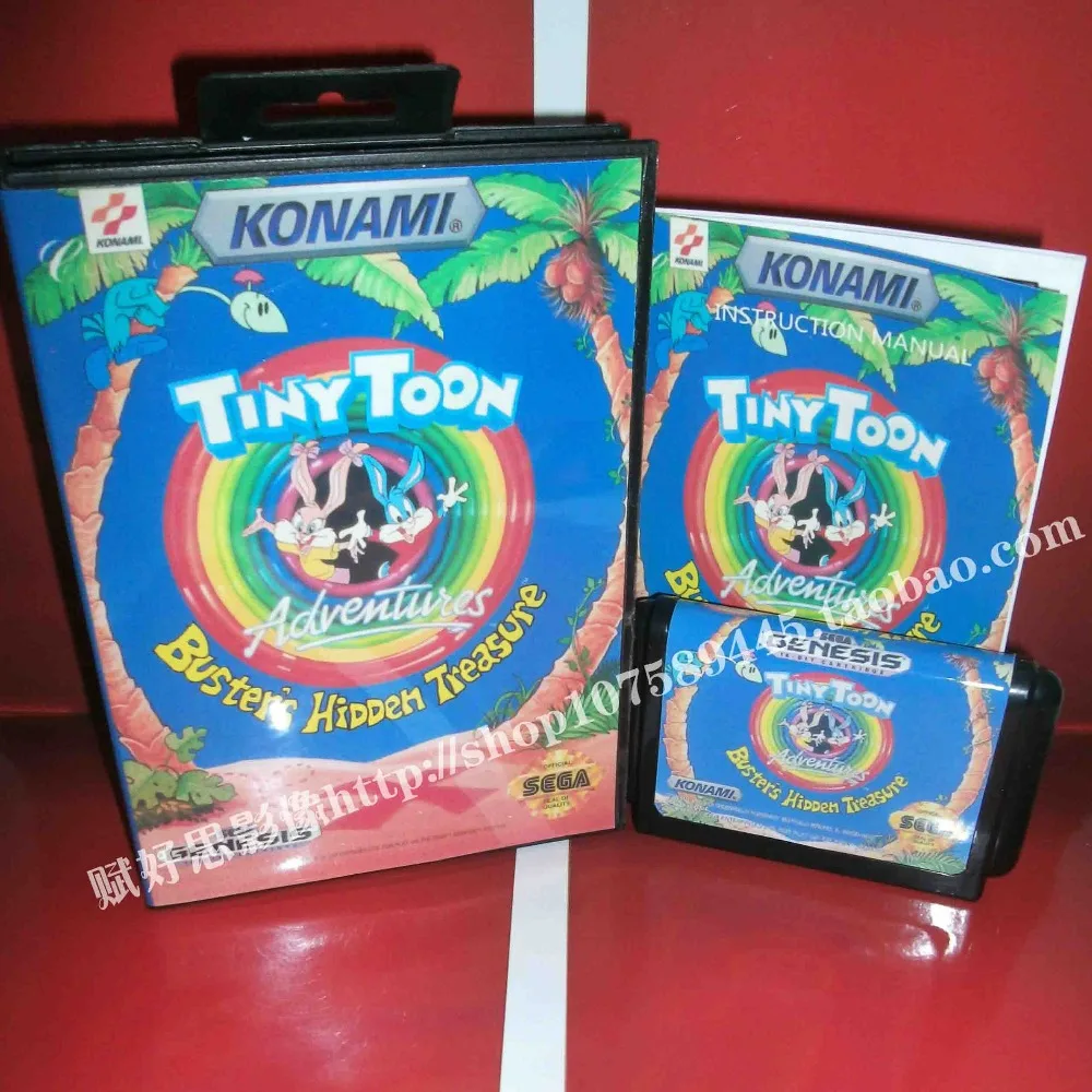 

Sega MD игра-мультяшек с коробкой и руководством для 16 бит Sega MD игровой картридж Megadrive бытие системы