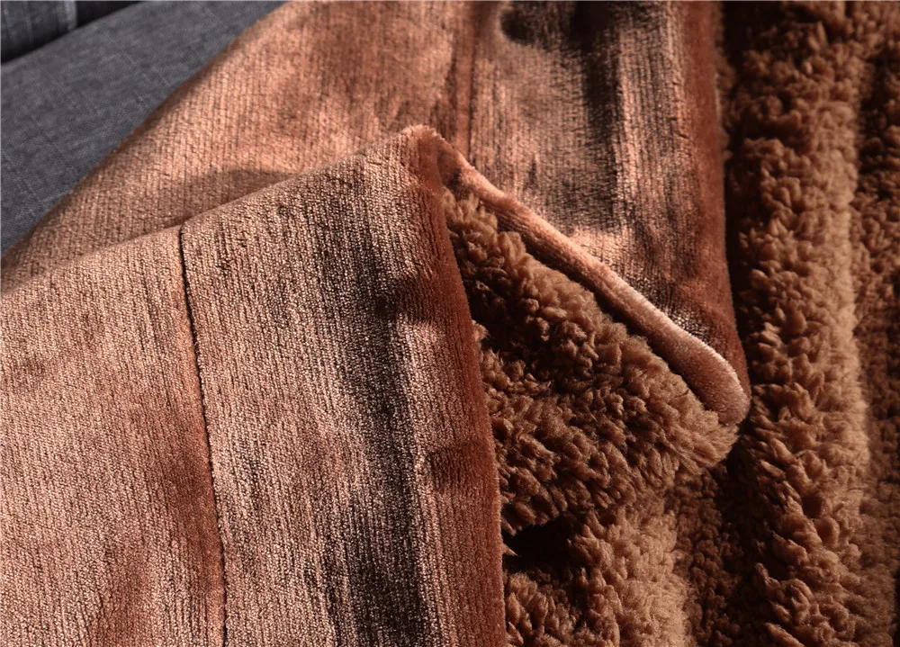 Одеяло теплое из шкуры ягненка большой Рождественский плед двухстороннее