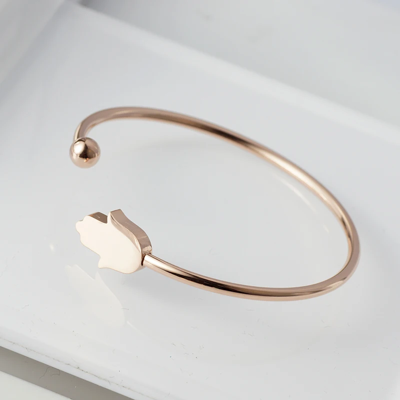 Модные ювелирные изделия из нержавеющей стали цветок Открытый браслет манжета