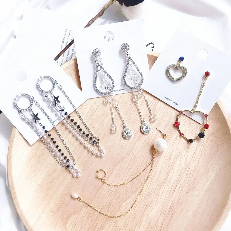 Барокко Стиль Длинные серьги с кисточками для женщин Корейский Металл Кристалл