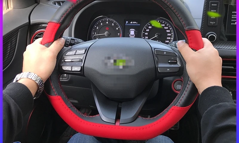 Оплетка на руль мягкая кожаная оплетка для Hyundai Kona 2015 2020|Хромирование| |