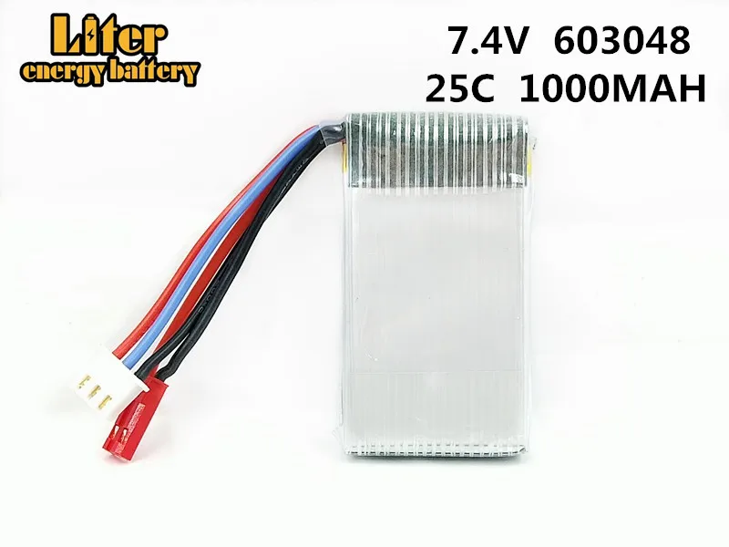 Литий Полимерный Аккумулятор 7 4 В 1000 мАч для MJXRC X600 F46 X601H JXD391V aircraft 2S JST plug 603048