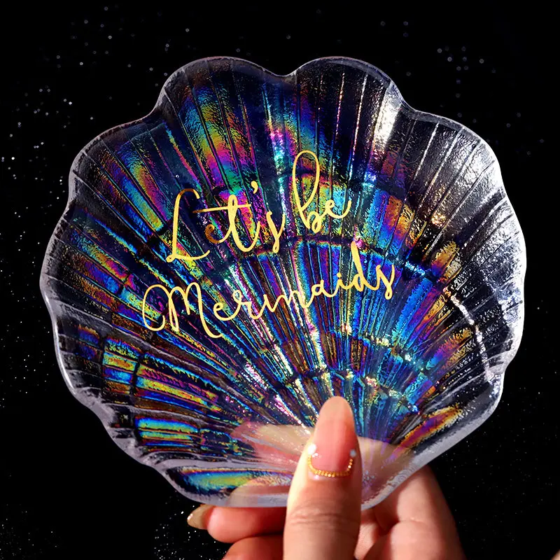 1 шт. цветная Милая кошачья лапа стеклянная тарелка креативное красочное