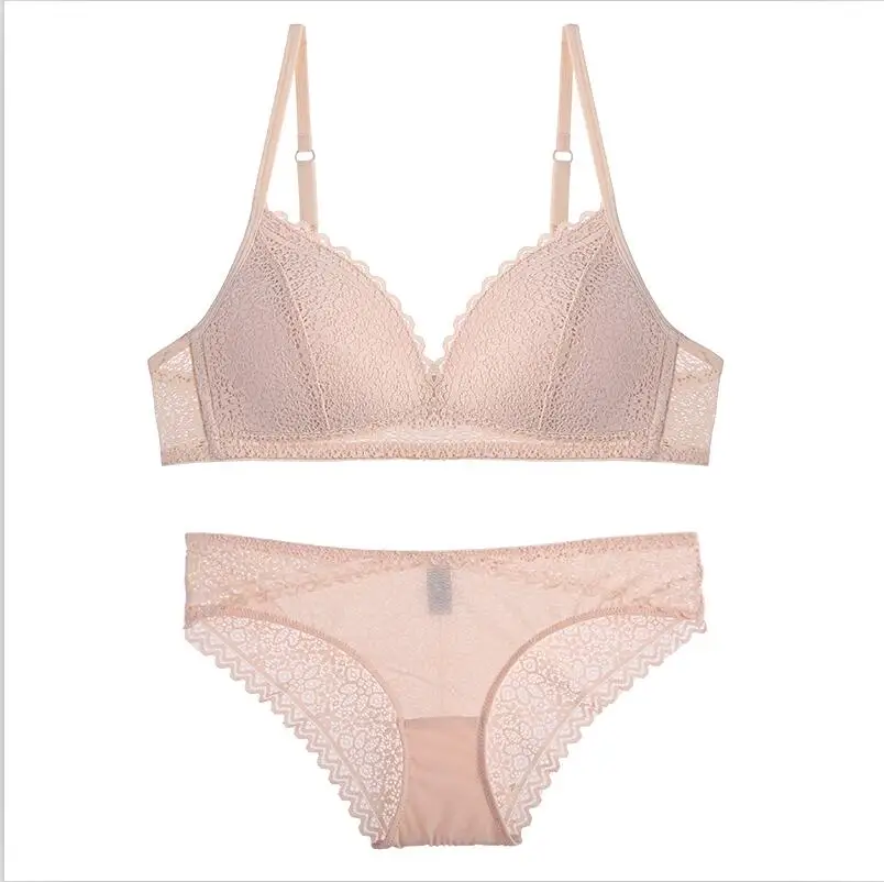 Pink CINOON Брендовое сексуальное кружевное белье, простое удобное тонкое хлопковое нижнее белье с чашечками, набор бюстгальтеров, бюстгальтер с треугольными чашечками - Цвет: Pink