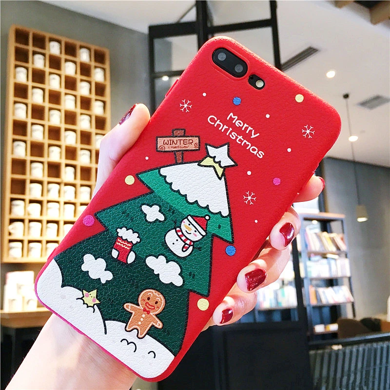 CASEIER Рождество чехол для iPhone 8 7 плюс новый год мягкие X XS Max XR 6 6s 5 5S SE принципиально