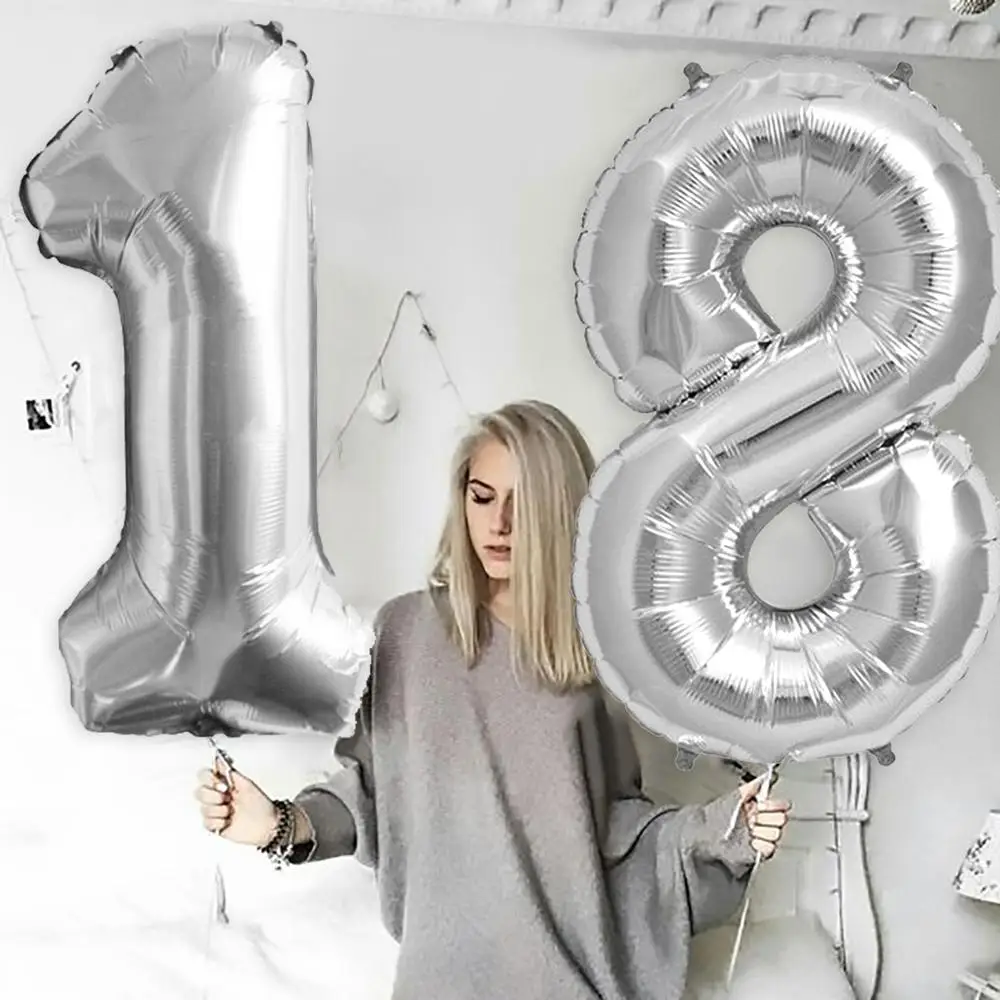 Воздушный шар из серебристой фольги 40 шт.|Воздушные шары и аксессуары| |