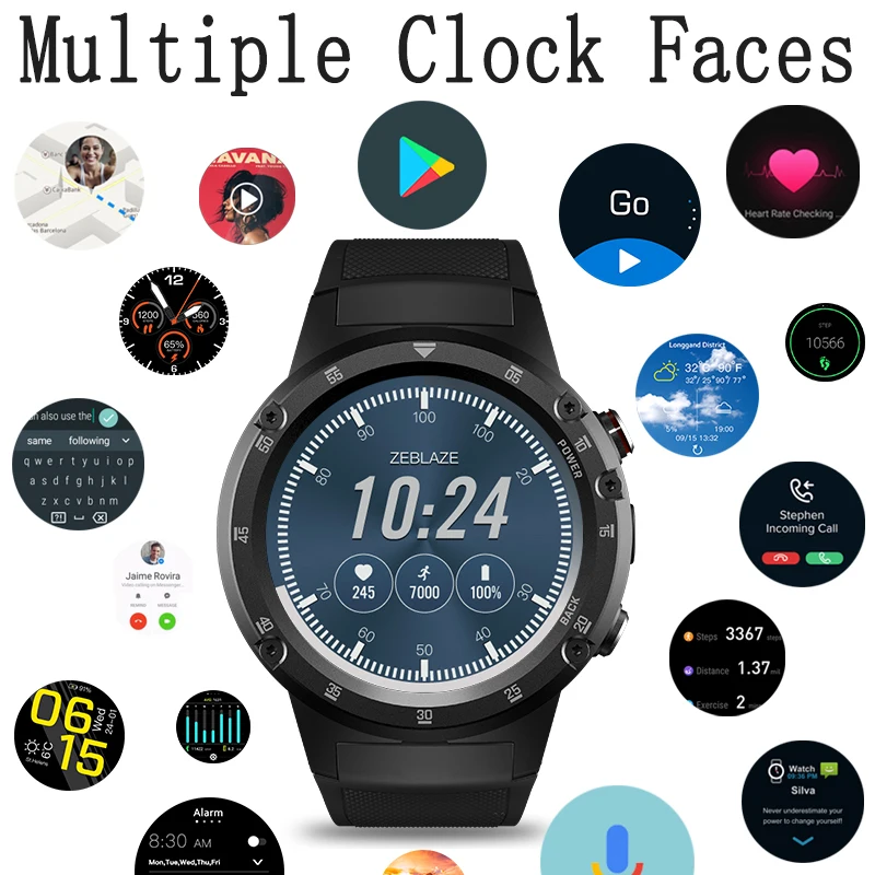 Zeblaze THOR 4 Plus 4G Global Band SmartWatch GPS/GLONASS android четырехъядерный процессор Автономная музыка