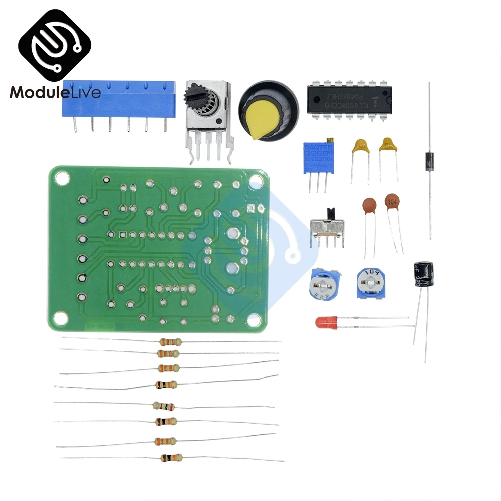 1 компл. ICL8038 монолитная функция генератор сигналов модуль DIY Kit синус квадратный треугольник электронная доска DC 12 В квадратная волна