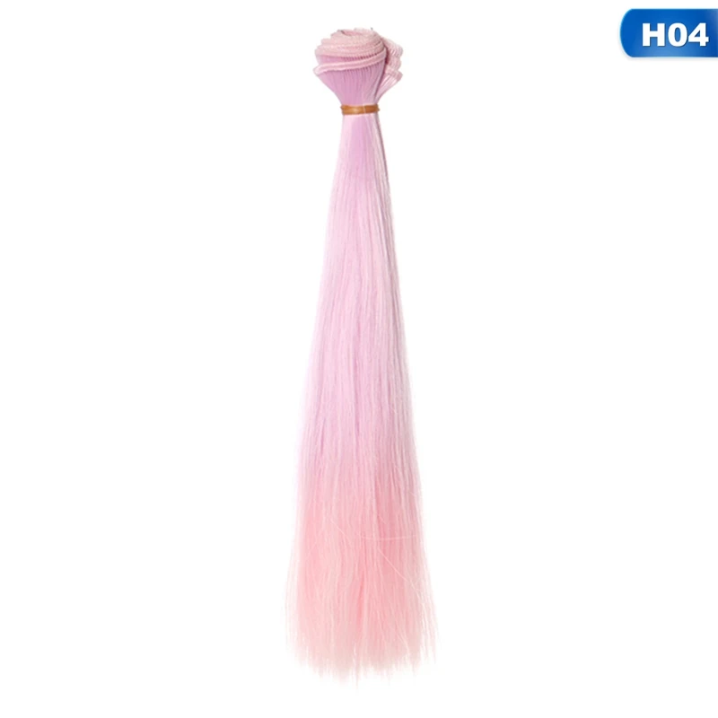 04 Высокотемпературное волокно 25*100 см градиентный цвет кукольные парики прямые волосы для куклы 1/6 1/12 DIY Аксессуары Детская Подарочная игрушка - Цвет: 04