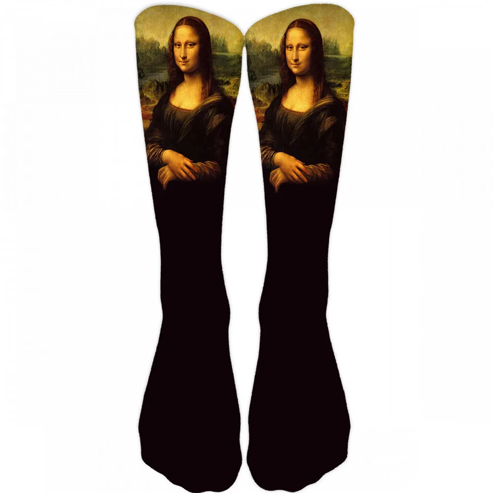 New Hot Men's Oil Painting Mona Lisa Socks Fashion Hipster Van Gogh Art Socks Women Funny Socks Long Cool Fashion Novel Socks 9Z поло van hipster van hipster va021emdmgy3