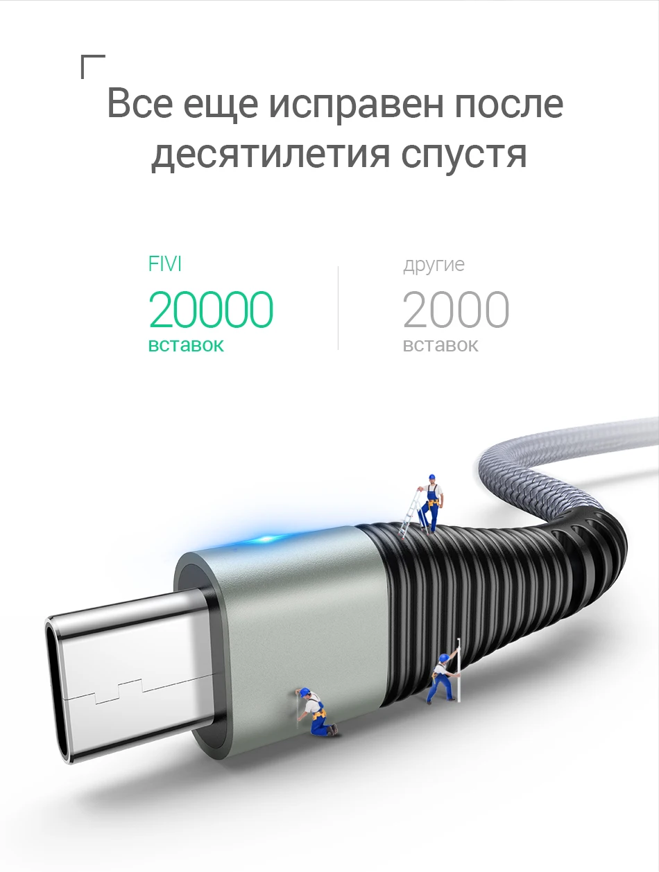 FIVI usb type C кабель для USB C для samsung S10 S9 S8 huawei xiaomi USB-C 3A Быстрая зарядка USB C кабель зарядный кабель для huawei