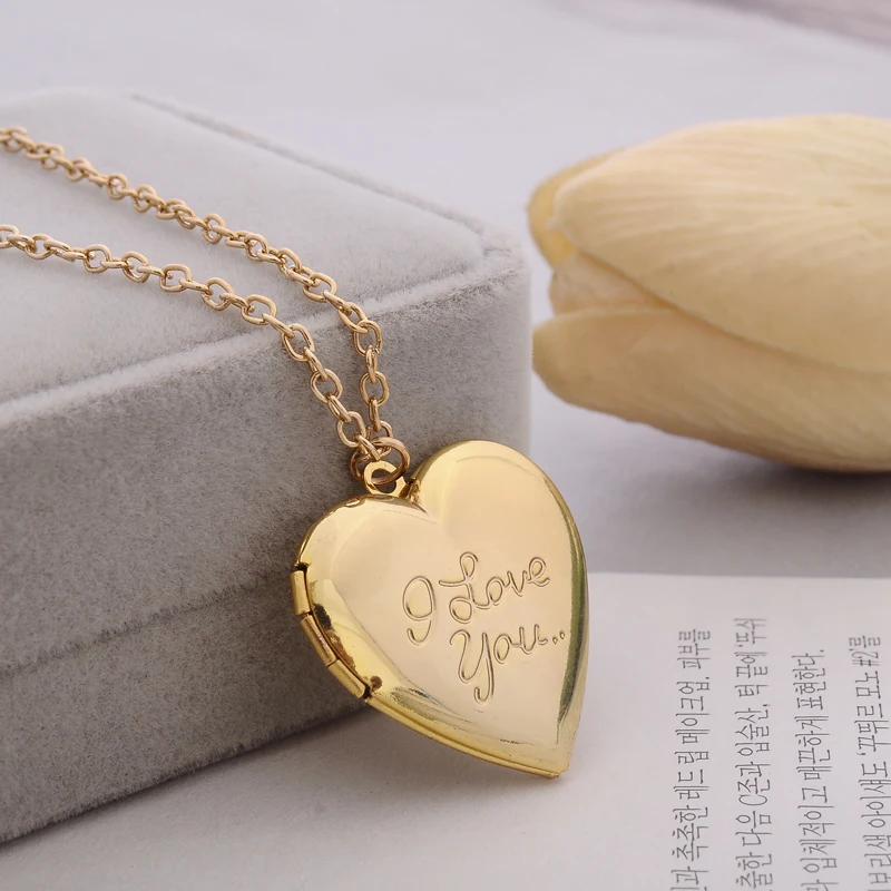 "I love you"("люблю тебя"), резные 6 цветов Сделай Сам надпись love Сердце секретное сообщение медальон Цепочки и ожерелья с подвесками Винтаж, подарок для любимой, гипоаллергенно пары изготовленный на заказ сообщение