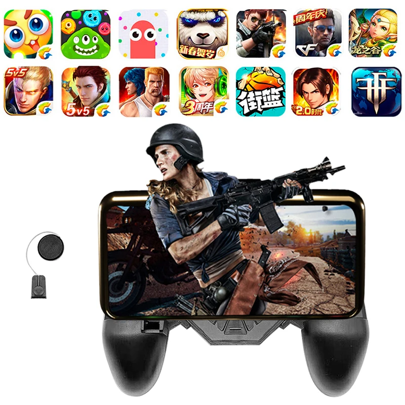 Мобильный геймпад PUBG металлический джойстик L1 R1 триггер игровой контроллер