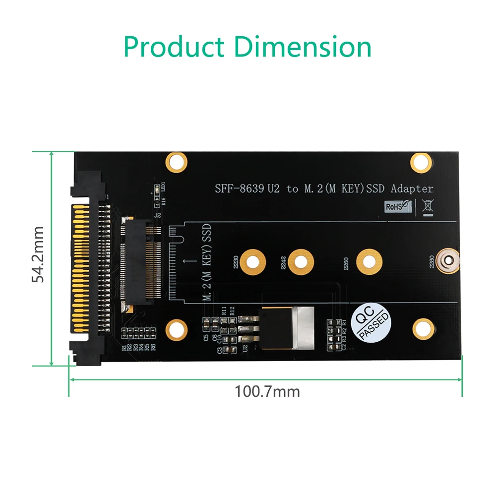 Плата адаптера M.2 NVMe PCI-E SSD/PCI-E U.2 SFF-8639 с радиатором | Компьютеры и офис