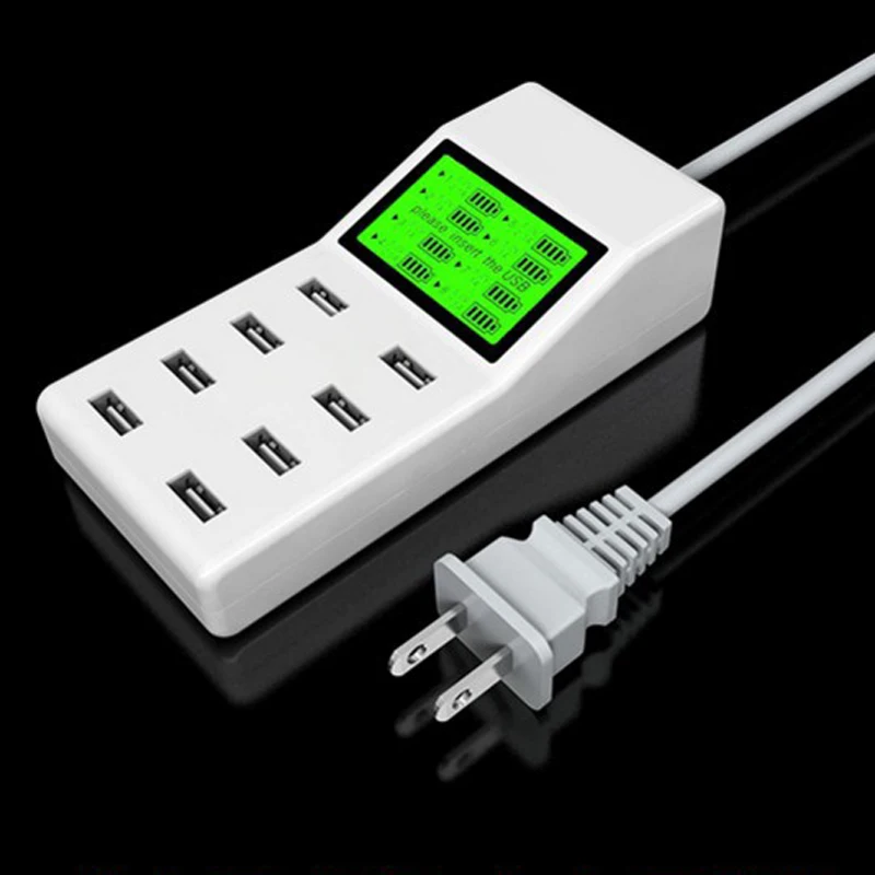 8 Порты USB универсальное автомобильное зарядное устройство с Зарядное Led Дисплей