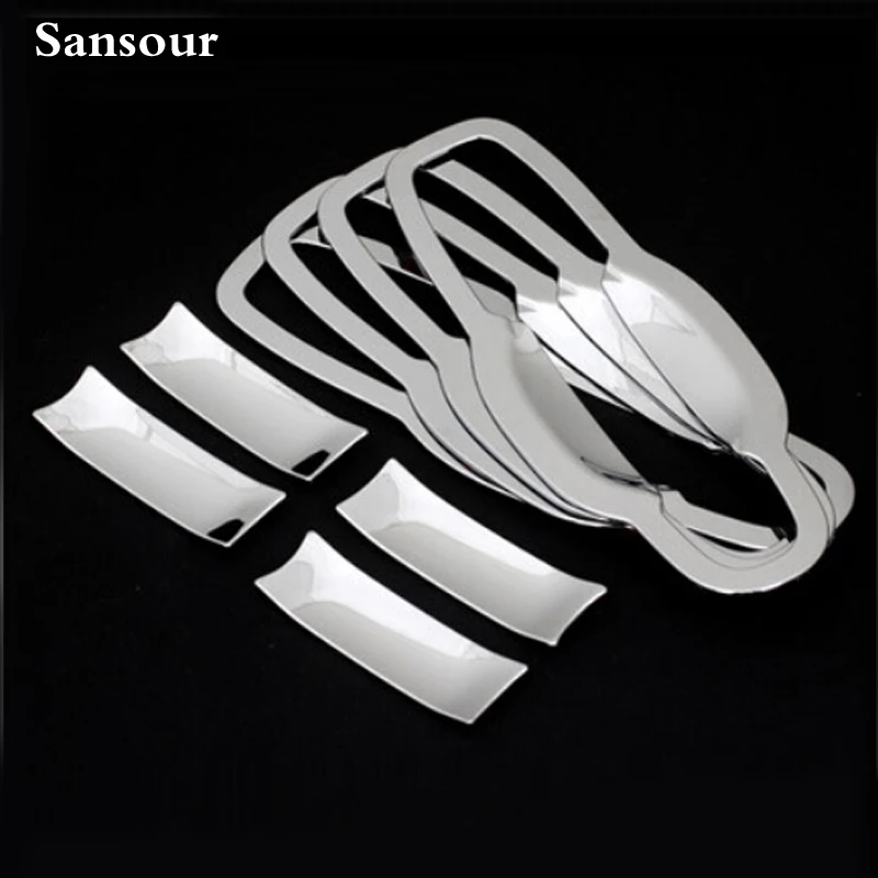 

Sansour Chrome Door Handle Cup Bowl Cover Trim For Jeep Compass 2008-2015 Exterior Accessories Styling