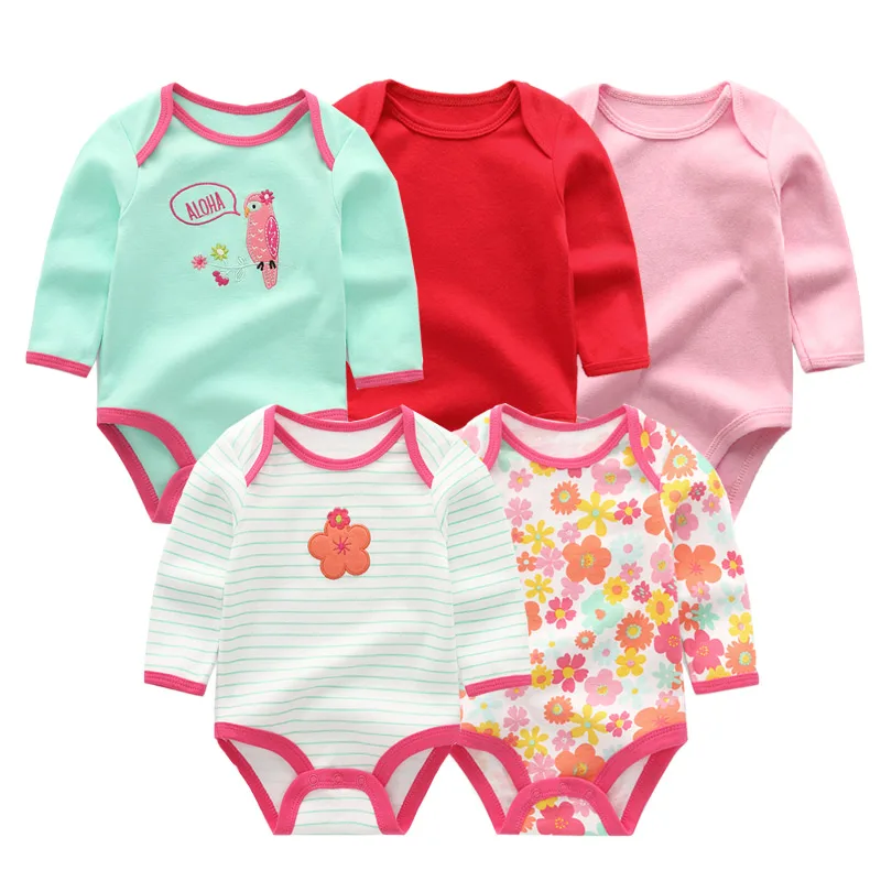 baby girl rompers7 5 шт./лот, зимние детские комбинезоны с длинными рукавами для новорожденных, Детский комбинезон для девочек, комбинезон для маленьких девочек, roupa de bebe, одежда для маленьких мальчиков - Цвет: baby girl rompers7