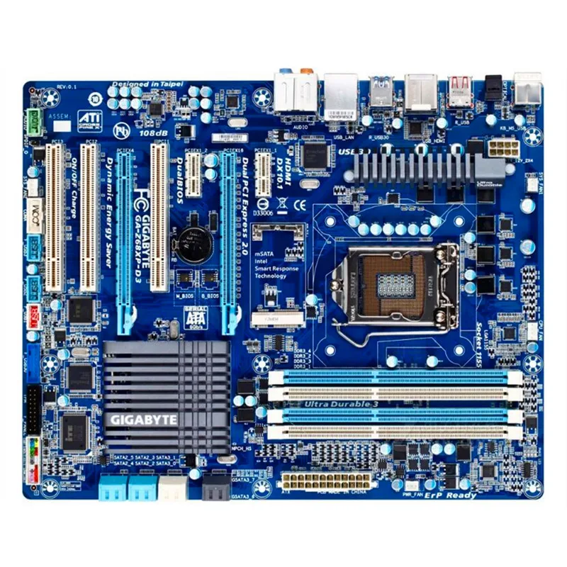Для Gigabyte GA-Z68XP-D3 оригинальная б/у рабочего стола материнской платы Z68XP-D3 Z68 LGA 1155DDR3 32G SATA3 P8Z68-V P8Z68 LX LE