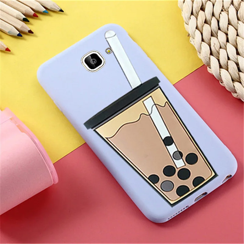 Cute 3D Cartoon Milk tea Cup Phone Case For Samsung Galaxy J7 DUO 2018 SM-J720F J720 Soft TPU Cover Max G615F Capa |