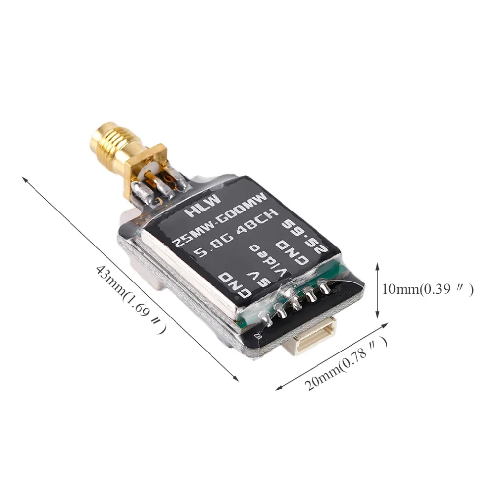 25 mw 600 mW 5 8G 48CH 2 S 6 600mw FPV видео аудио передатчик RC SWith PR SMA внутренняя игла прямой
