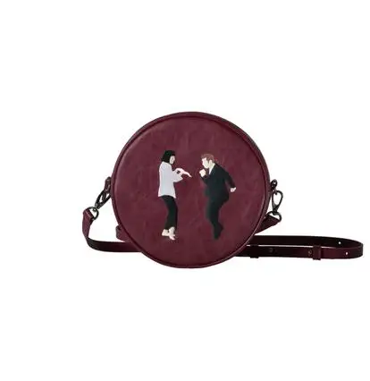 wine red KIITOS LIFE Kiss Me маленькая круглая кожаная сумка на плечо в стиле ретро - Цвет: wine red