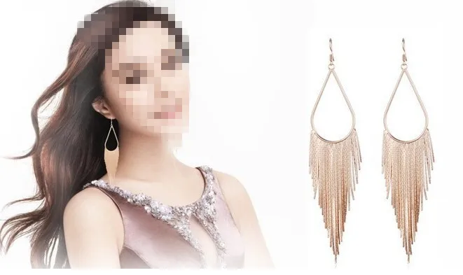 2016 Популярные брендовые золотые Серебристые черные серьги длинные висячие