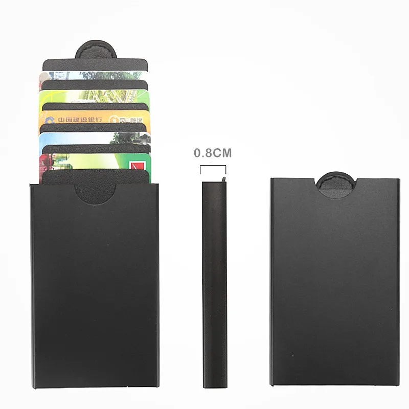 QOONG 2018 RFID Blocking Men Women Wallets Card Case Automatic Pop Up ID Credit Holder Pull-Down Cardholder KH1-028 |