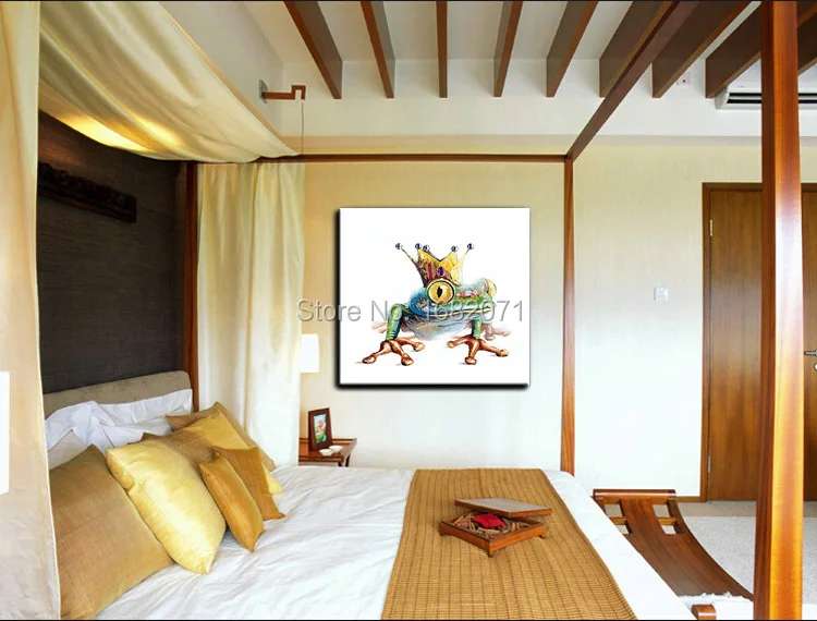 Высококачественная современная абстрактная забавная лягушка картина маслом на