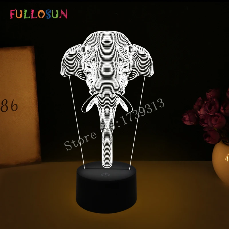 

Amazing 3D Illusion led Table Lamp Night Light with animal elephant shape FS-2837