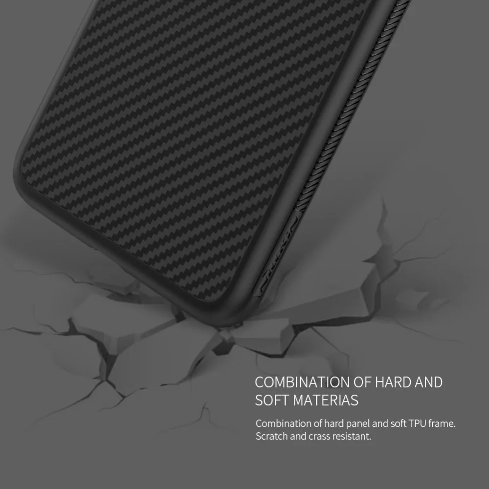 Nillkin Synthetic fiber Carbon PP Plastic Back Cover for Xiaomi Mi8 Mi 8 case Magnetic ultra thin slim inner iron sheet |
