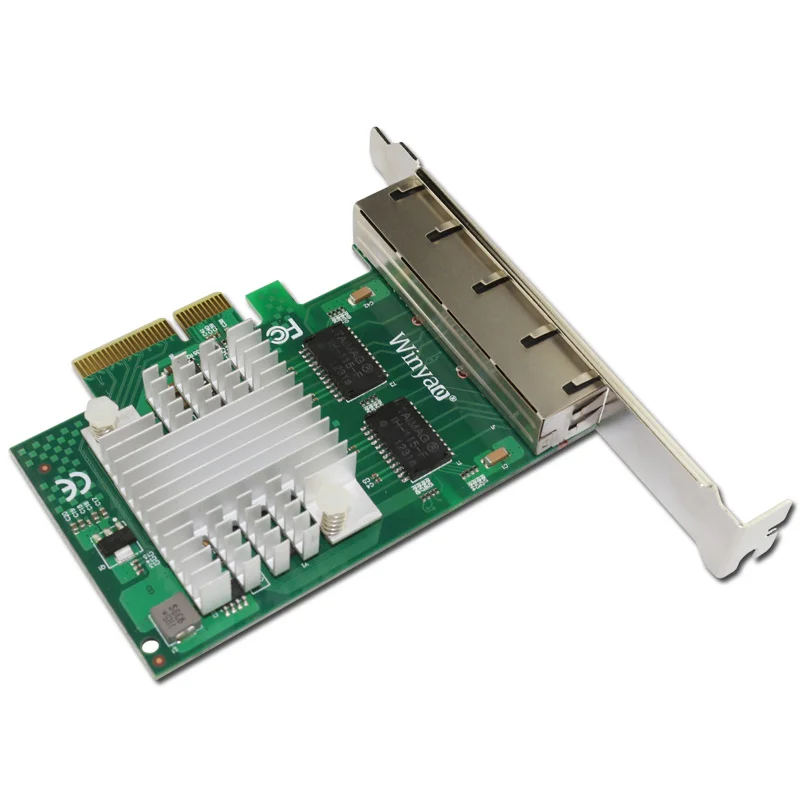 Бесплатная Доставка PCIe x4 Quad порт Gigabit Ethernet Сетевой Карты 1000 М I350AM4 Чипсет для