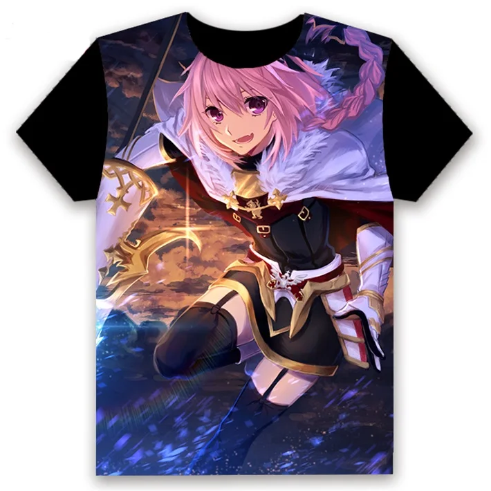 4 Футболка Аниме Манга Fate/Apocrypha Astolfo с принтом Косплей короткий рукав для женщин и мужчин Черная футболка Топы Повседневная летняя забавная рубашка - Цвет: 4