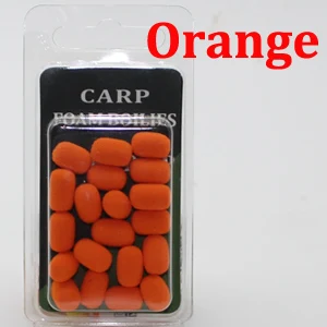 Orange 20 штук, цилиндрическая приманка для ловли карпа, всплывающие крючки для бойлов, рыболовные приманки, 8 мм, приманка для рыбалки из пенопласта, коричневый, красный, Клеммная Снасть - Цвет: Orange