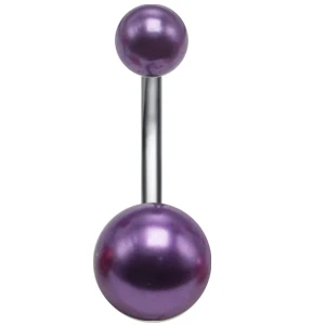 purple 1 шт пластиковые жемчужные шарики пупка Кольца пирсинг пупка серьги-штанги тела ювелирные изделия-пирсинг ombligo nombril серьги - Окраска металла: purple