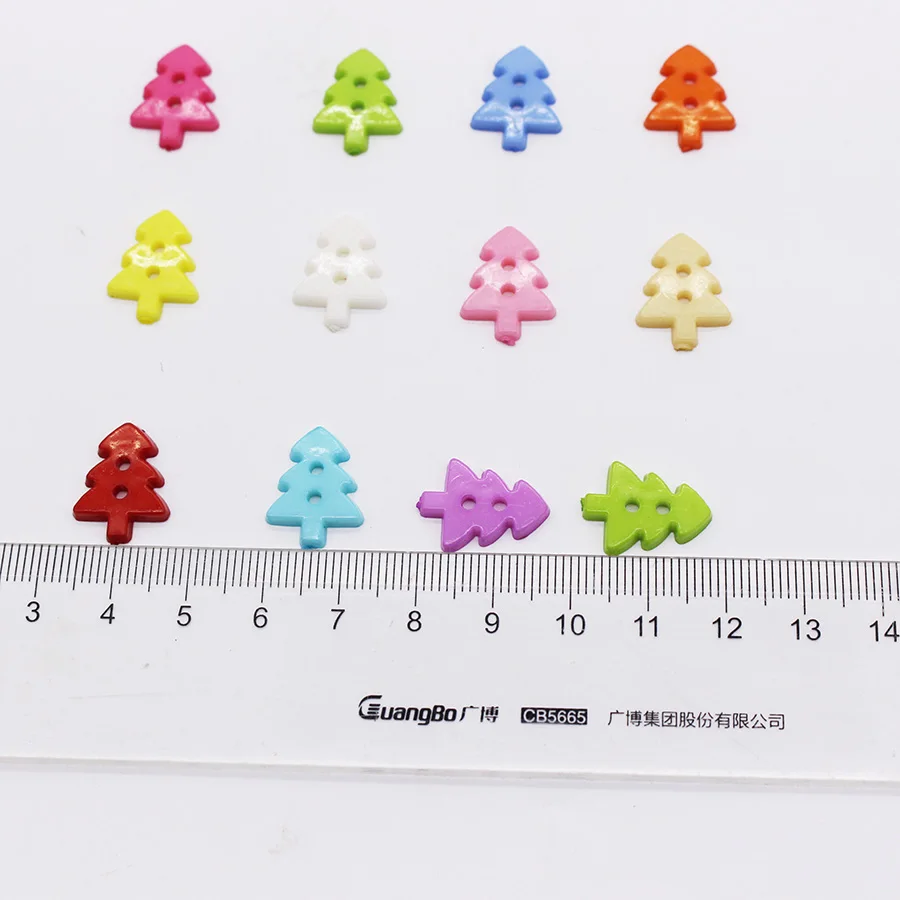 Рождественская елка акриловые пуговицы для скрапбукинга 2 отверстия