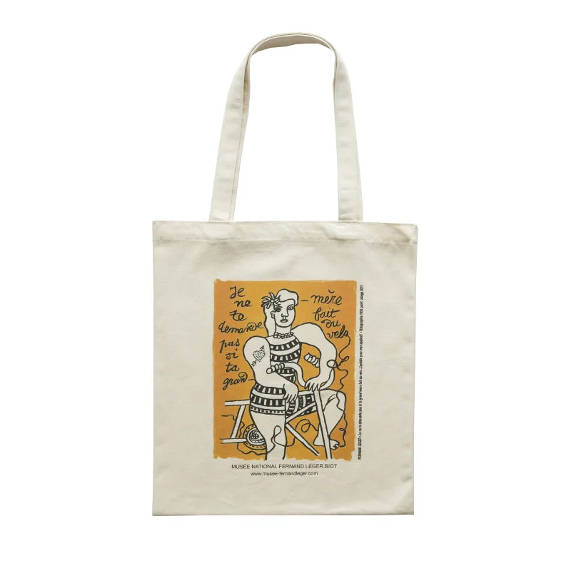 Women's Canvas Shoulder Bag Fauvism French Artist Printing Luxury Handbags Reusable Folding Shopping Bolsa Feminina | Багаж и сумки