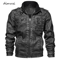 dimusi men autumn winter pu leather jacket motorcycle leather jackets male business casual coats brand clothing 5xlta132