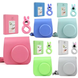 5 цветов, качественный чехол из искусственной кожи для камеры + фотоальбом + кролик, селфи-объектив для Fujifilm Instax Mini 9Mini 8, мгновенная пленка для камеры
