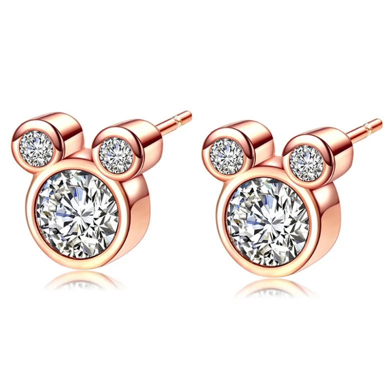 Steel Jewelry Set Yiustar изысканный Butterfuly Серьги Гвоздики ожерелье комплекты украшений для женщин девочек дети Милая мышь из нержавеющей стали бижутерия с Микки - Окраска металла: Steel Jewelry Set