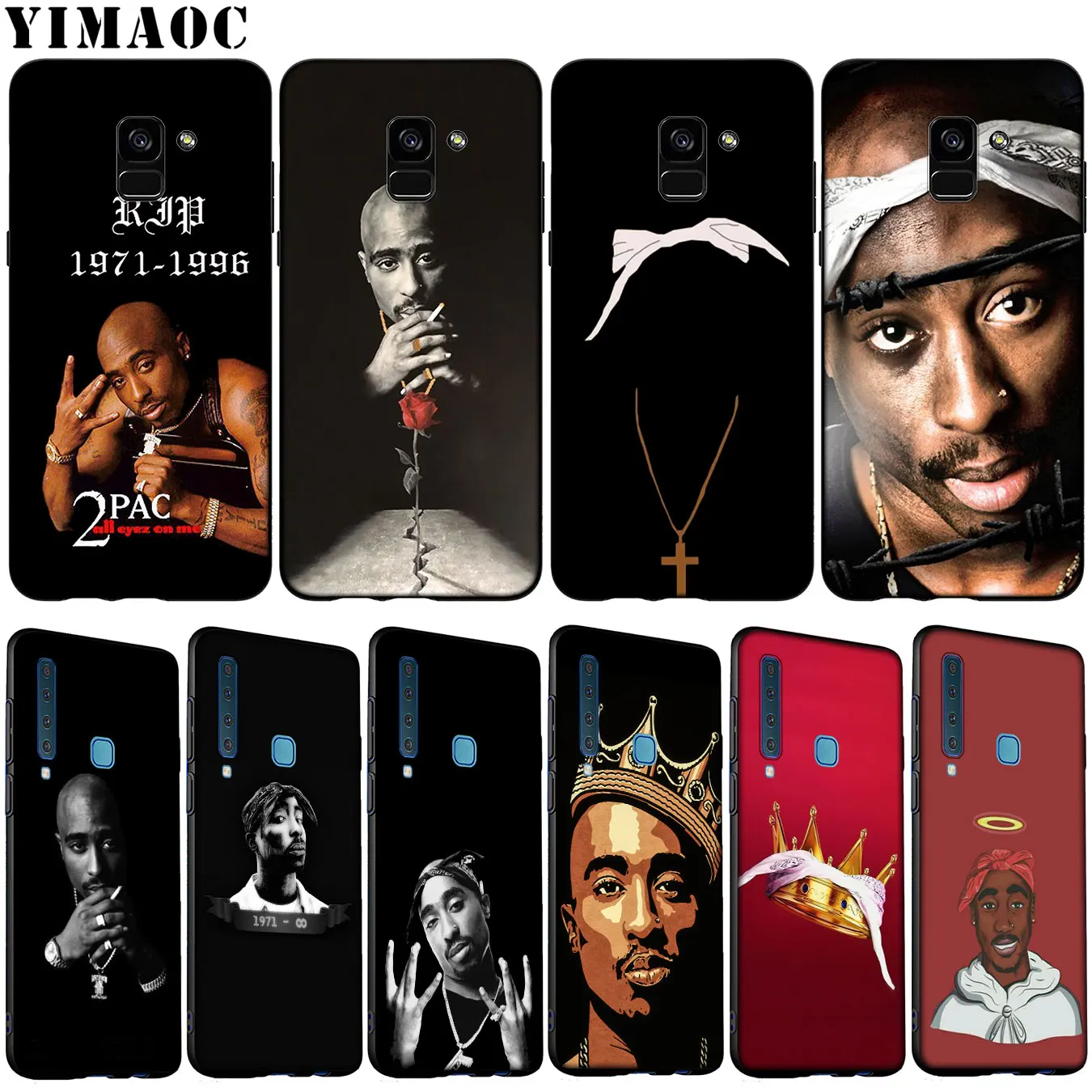 Мягкий силиконовый чехол для телефона YIMAOC 2pac tupac Crown 2 pac Samsung Galaxy A6 A9 A8 A7 2018 A3 A5 2016 2017