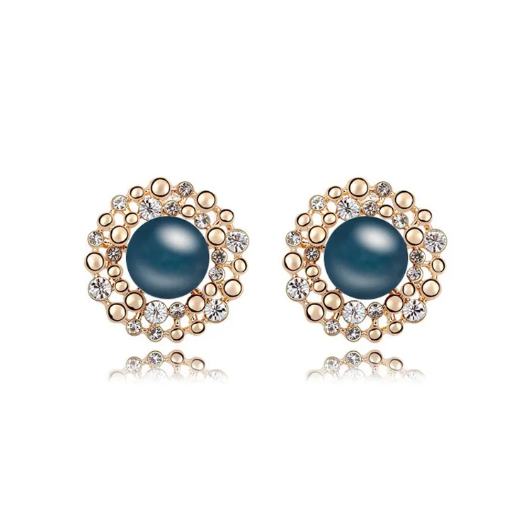 Pearl Dripping Earring Rose Gold Plate Austrian Element Crystal Enamel Fashion earrings for women | Украшения и аксессуары