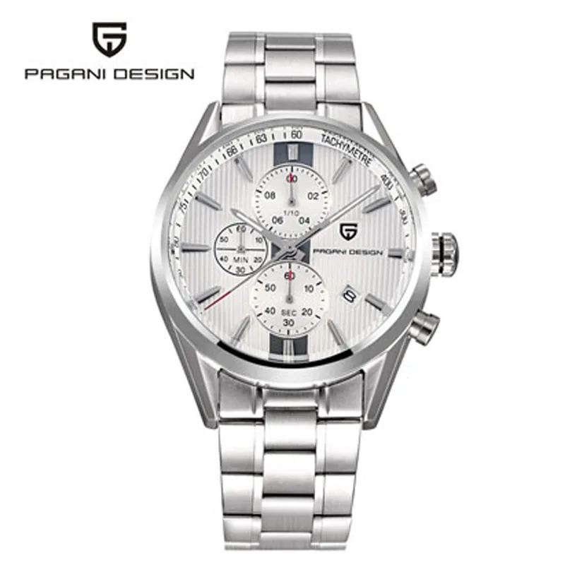 6 PAGANI серии, классические роскошные мужские кварцевые часы с черным циферблатом, водонепроницаемые механические часы из нержавеющей стали 30 м - Цвет: 6