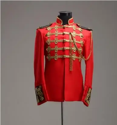 

men suits designs epaulette tassel terno stage costumes for singers men blazer dance clothes jacket star style royal dress red