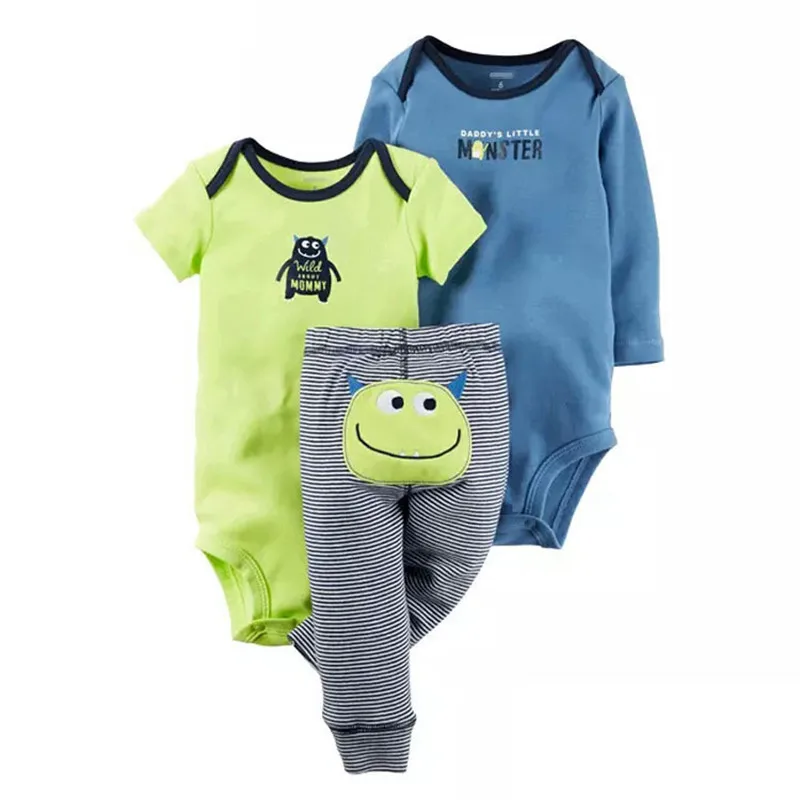 Весенняя одежда для маленьких мальчиков комплект из 3 предметов хлопковый