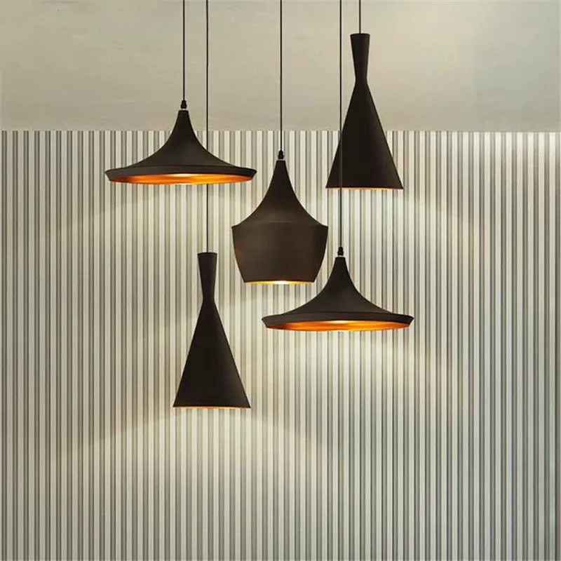 Lustre Современный Простой алюминиевый подвесной светильник черный