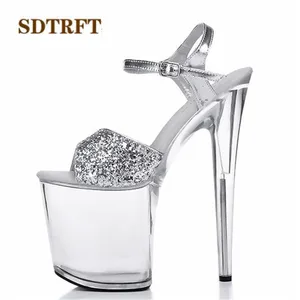 Сандалии кожаные SDTRFT, на тонком каблуке 20 см, с пряжкой, 34-46