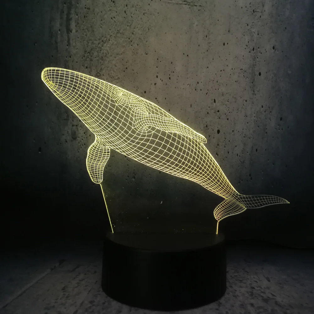 Новый детский день 3D светодиодная USB лампа Подводный мир Рыбы КИТ Cetacea визуальные