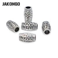 jakongo antique silver plated bucket spacer beads european looser beads for jewelry making diy handmade accessories craft 20pcs